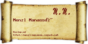 Menzl Manassé névjegykártya